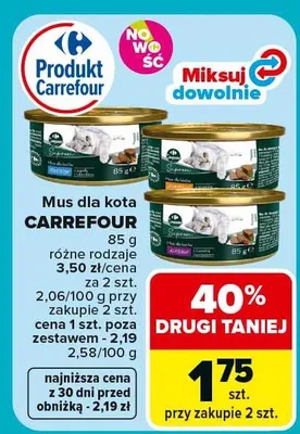 Karma mokra dla kota różne rodzaje promocja w Carrefour