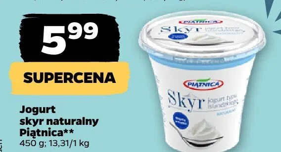 Jogurt skyr naturalny  promocja w Netto