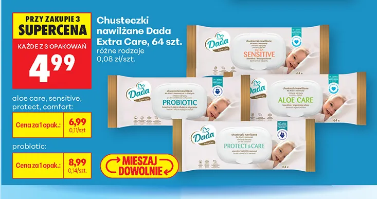 Chusteczki nawilżane Dada Extra Care Comfort promocja w Biedronka