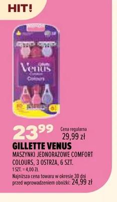 Maszynki jednorazowe Comfort Colours 3 ostrza Gillette Venus promocja w Drogerie Natura