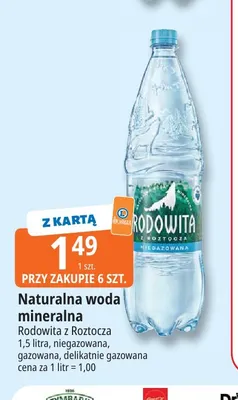 Naturalna woda mineralna Rodowita z Roztocza niegazowana promocja w Leclerc