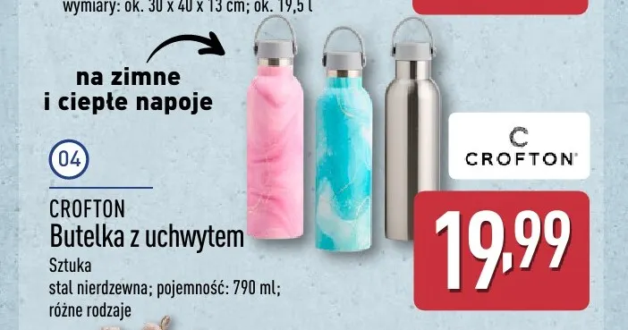 Butelka z uchwytem 790 ml Crofton promocja w Aldi