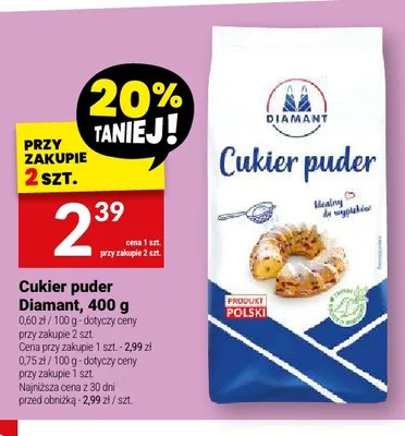Cukier puder Diamant promocja w Twój Market