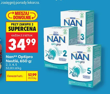 Mleko następne Nestlé NAN OPTIpro 2 promocja w Biedronka