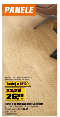 Panele podłogowe Dąb Cornforth 7 mm AC4 promocja w OBI