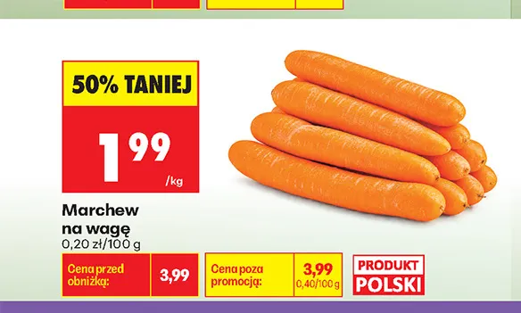 Marchew na wagę promocja w Biedronka