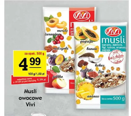 Musli owocowe Vivi promocja w Gram Market