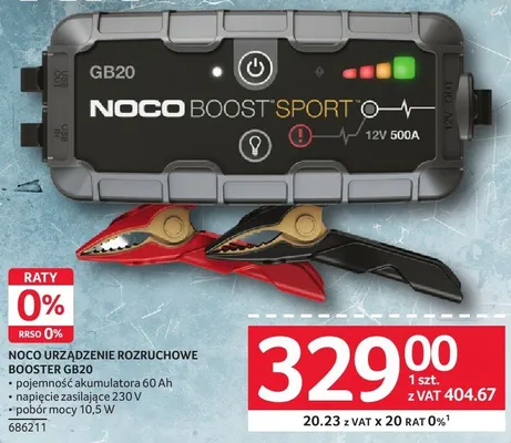 NOCO URZĄDZENIE ROZRUCHOWE BOOSTER GB20 promocja w Selgros