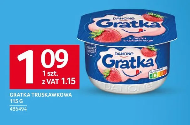 Jogurt Gratka truskawkowa promocja w Selgros