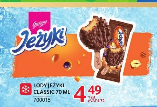 Lody JEŻYKI Classic 70ml promocja w Selgros