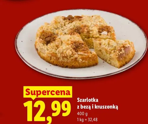Szarlotka z bezą i kruszonką promocja w Lidl