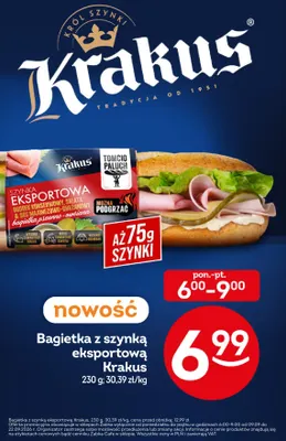 Bagietka z szynką eksportową Krakus promocja w Żabka