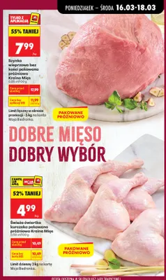 Szynka wieprzowa bez kości pakowana próżniowo promocja w Biedronka