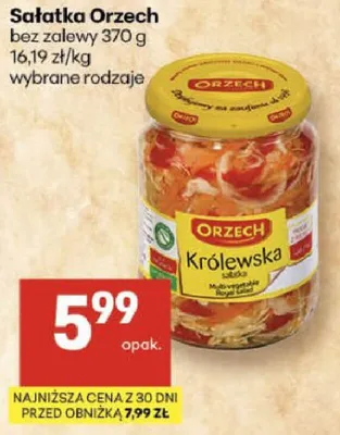 Sałatka Orzech Królewska bez zalewy wybrane rodzaje promocja w Delikatesy Centrum