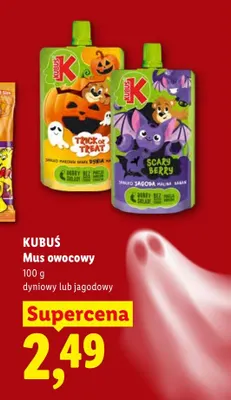 Mus owocowy jagodowy Kubuś promocja w Lidl