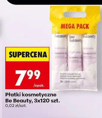 Płatki kosmetyczne Be Beauty 3-pak 120 szt promocja w Biedronka