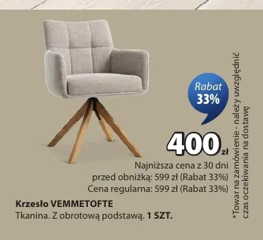 Krzesło Vemmetofte promocja w Jysk