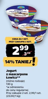 Jogurt z mascarpone, różne rodzaje promocja w Netto