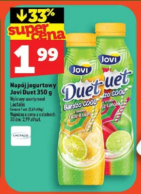 Napój jogurtowy Jovi Duet o smaku Yuzu-Limonka promocja w TOPAZ