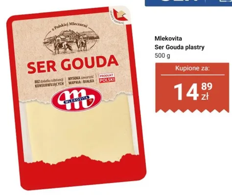 Ser Gouda plastry Mlekovita promocja w Dino
