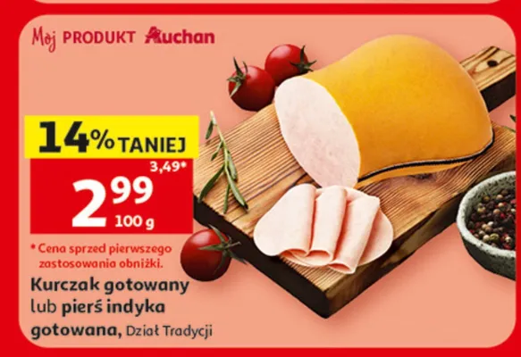 Pierś indyka gotowana Auchan promocja w Auchan