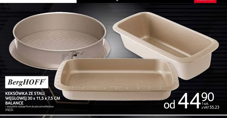 Keksówka ze stali węglowej 30x11,5x7,5 cm Balance BergHOFF promocja w Selgros