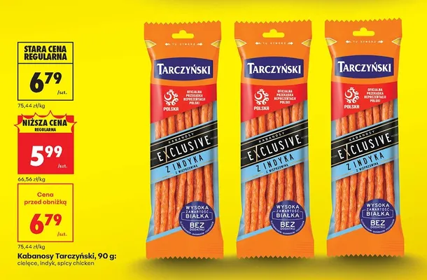 Kabanosy Exclusive z indyka promocja w Biedronka