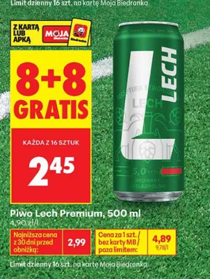 Piwo Lech Premium promocja w Biedronka