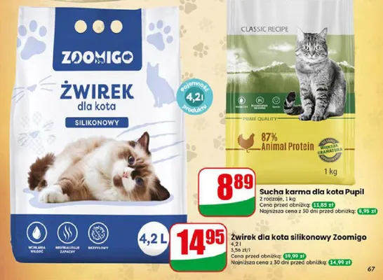 Żwirek dla kota silikonowy Zoomigo promocja w Dino