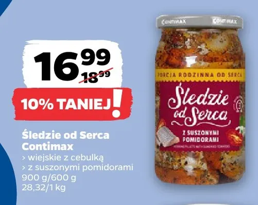 Śledzie od Serca z suszonymi pomidorami Contimax promocja w Netto