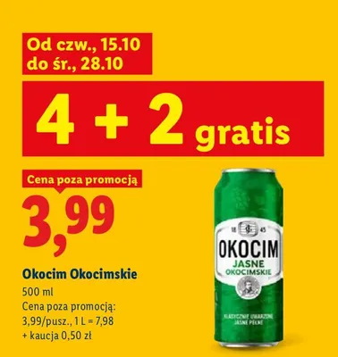 Piwo Okocim Okocimskie promocja w Lidl