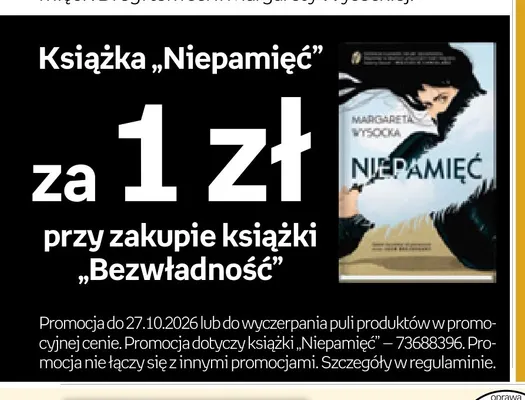 Książka Niepamięć Margareta Wysocka promocja w Empik