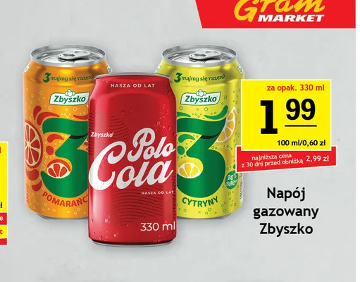 Napój gazowany Zbyszko 3 Cytryny promocja w Gram Market