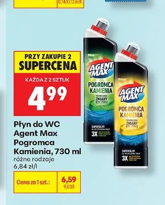 Płyn do WC Agent Max Pogromca Kamienia promocja w Biedronka
