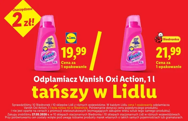 Odplamiacz Vanish Oxi Action promocja w Lidl