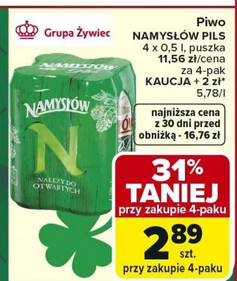 Piwo pils promocja w Carrefour Market