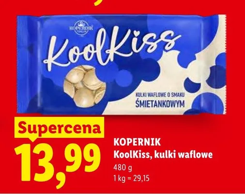 Kulki waflowe KoolKiss Kopernik o smaku śmietankowym promocja w Lidl