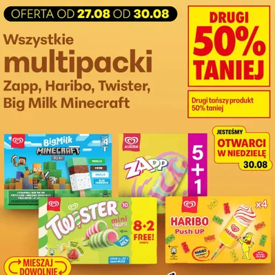 Lody Big Milk Minecraft 4-pak promocja w Biedronka