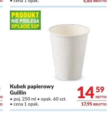 Kubek papierowy Guillin 250 ml promocja w Makro