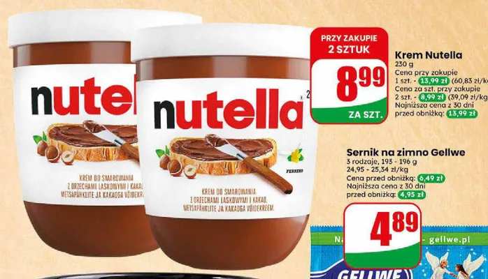 Krem do smarowania Nutella promocja w Dino