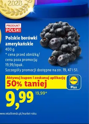 Borówki amerykańskie polskie promocja w Lidl