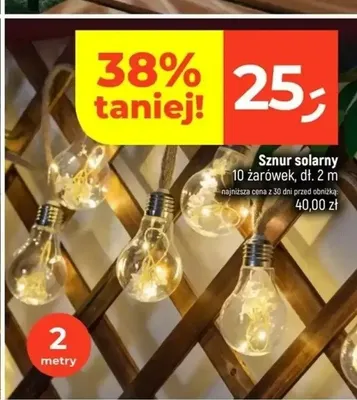 Sznur solarny 10 żarówek dł. 2 m promocja w Dealz