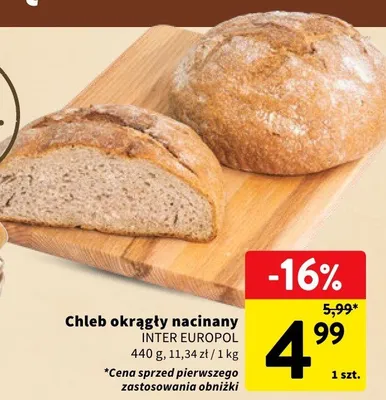 Chleb okrągły nacinany promocja w Intermarche