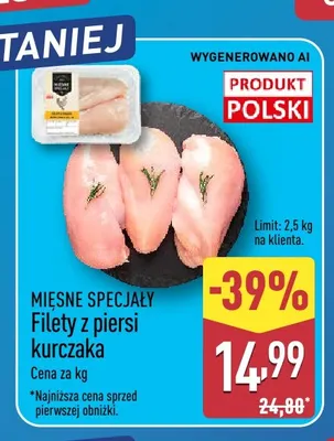 Filety z piersi kurczaka Mięsne Specjały promocja w Aldi