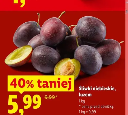 Śliwki niebieskie luzem Lidl promocja w Lidl