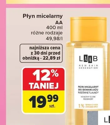 Płyn micelarny AA LAAB promocja w Carrefour
