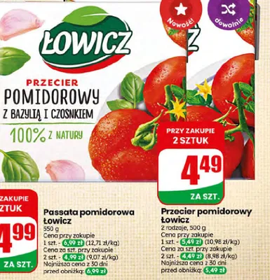 Przecier pomidorowy Łowicz klasyczny promocja w Dino