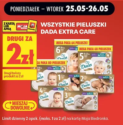 Pieluszki Extra Care 4 promocja w Biedronka