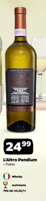 Wino białe L'Altro Pendium Fiano wytrawne włoskie promocja w Netto