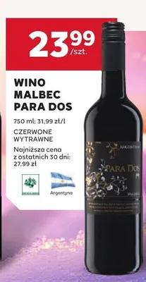 Wino Malbec Para Dos czerwone wytrawne promocja w Stokrotka